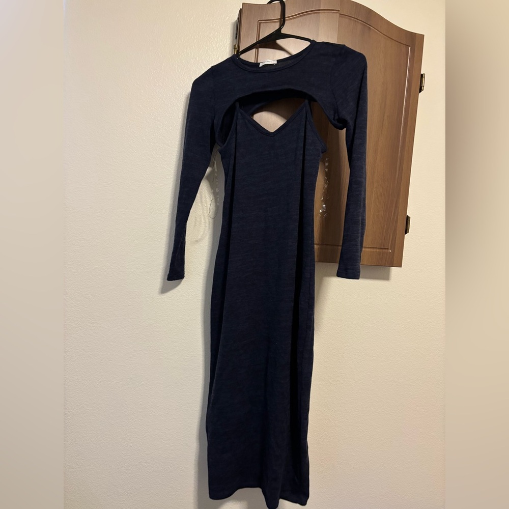 Agrade- Navy Midi Knit Dress